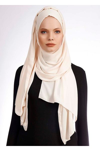 Ecardin Ανοιχτό μπεζ κρεπ ύφασμα Practical Lycra Shawl - St 238