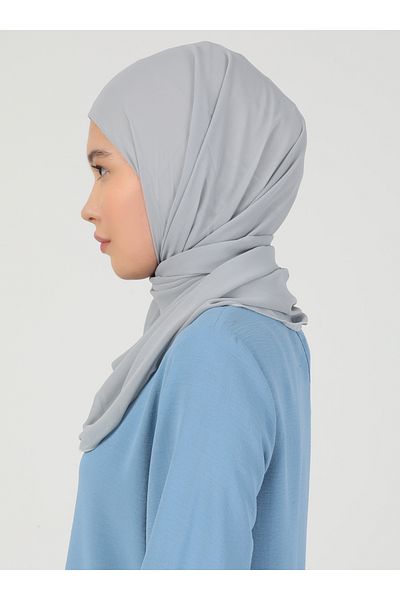 Ecardin Premium Hijab Σιφόν Υφασμάτινο Σάλι - St 100 Ανοιχτό Γκρι