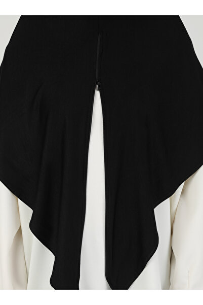 Ecardin Μαύρο σάλι Hijab Viscose - Ρυθμιζόμενο φερμουάρ, Lycra - St 099