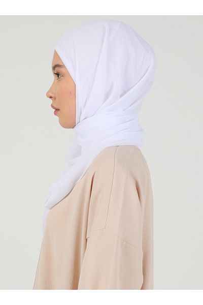Ecardin Premium Hijab Chiffon Fabric Shawl - St 100 White