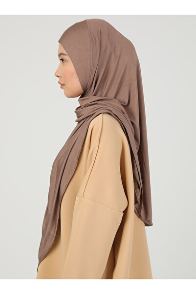 Ecardin Ρυθμιζόμενο ύφασμα βισκόζης με φερμουάρ Hijab Lycra Shawl - St 099 Dark Mink