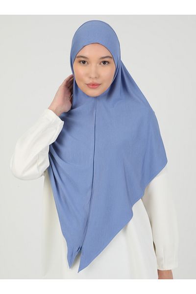 Ecardin Ρυθμιζόμενο ύφασμα βισκόζης με φερμουάρ Hijab Lycra Shawl - St 099 Denim Blue