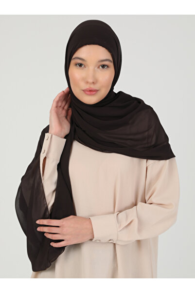 Ecardin شال من قماش الشيفون الفاخر - St 100 بني فاتح