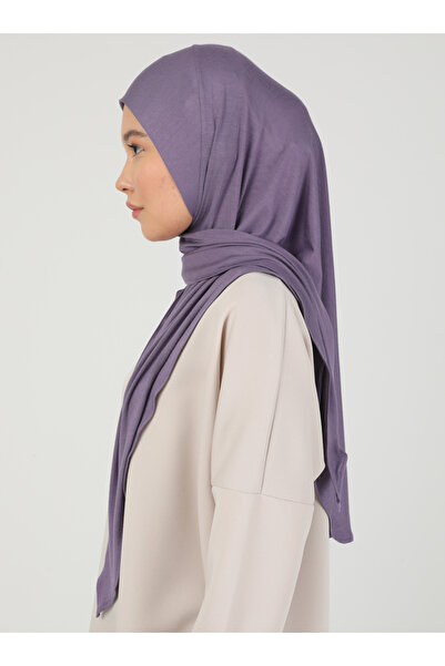 Ecardin Ρυθμιζόμενο ύφασμα βισκόζης με φερμουάρ Hijab Lycra Shawl - St 099 Plum