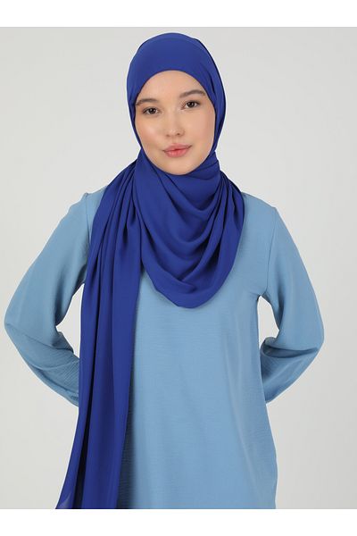 Ecardin Premium Saks Blue Chiffon Υφασμάτινο Σάλι Hijab - St 100