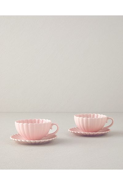English Home Fiore New Bone China Teacup Set Powder