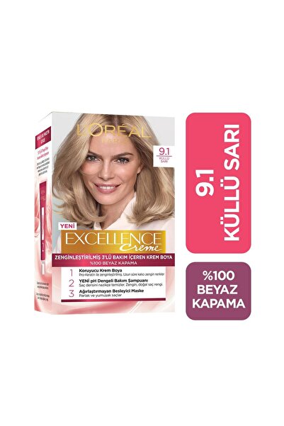 L'Oreal Paris Excellence Imedia Excel 9.1 Saç Boyama Seti Sarı Küllü