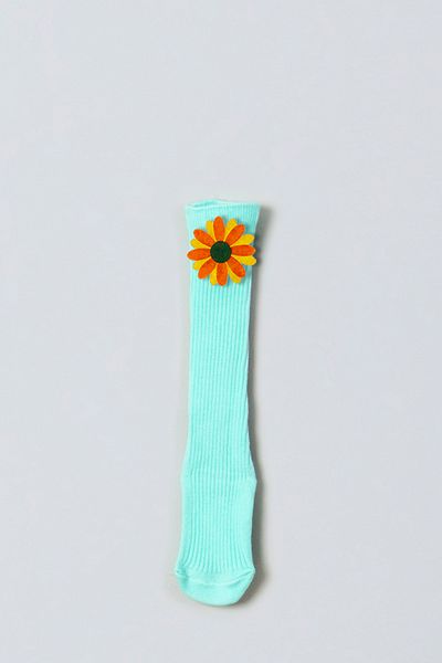 ADABEBEK Orange Yellow Floral Felted Baby Knee Socks