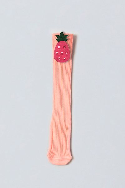 ADABEBEK Pink Pineapple Felted Baby Girl Knee Socks