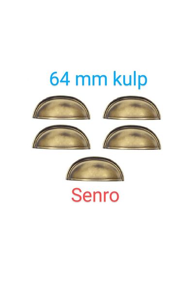 senRo yapı Market 64 مم 5 قطع طبق بلح البحر مقبض أثاث أصفر عتيق