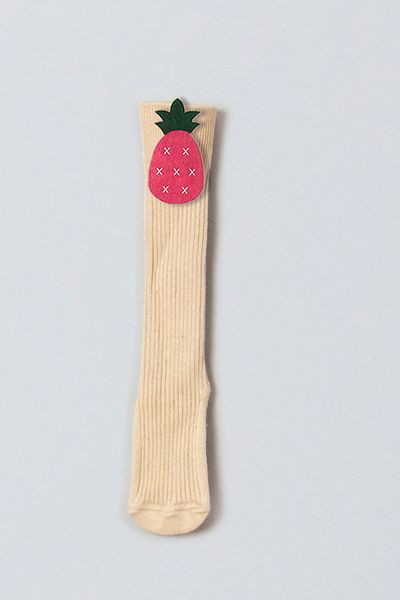 ADABEBEK Pink Pineapple Felted Baby Girl Knee Socks