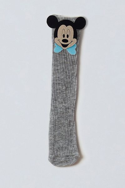 ADABEBEK Blue Mickey Felt Baby Knee Socks with Bow Tie