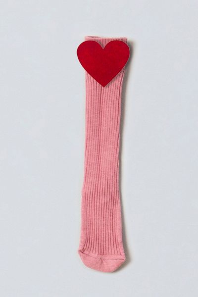 ADABEBEK Red Heart Felted Baby Knee Socks