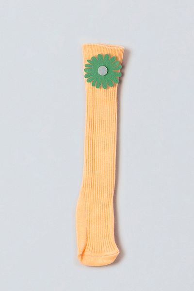 ADABEBEK Green and White Floral Felted Baby Knee Socks