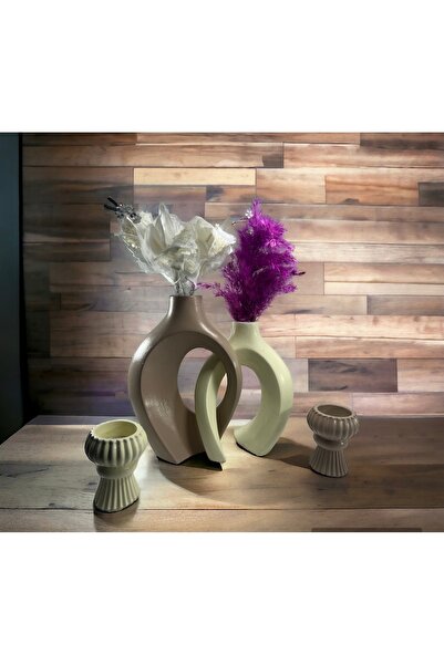 BLANJ HoBincaN Tasarım sarmaşık sevgili vazo, şamdan mumluklu set 22x16&17x14