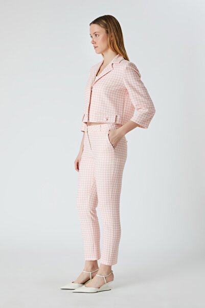 FEVER Houndstooth patterned fit pants