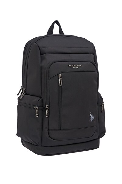 U.S. Polo Assn. يو اس بولو اسن24490 حقيبة ظهر سوداء مع حجرة للكمبيوتر المحمول