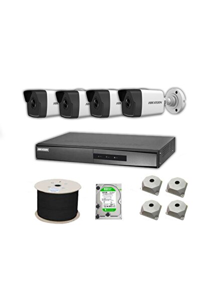 Hikvision 2mp Dahili Sesli Mikrofonlu 4 Kameralı Set Tak Çalıştır Hazır Ip Ka...