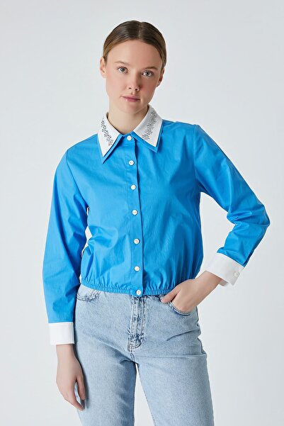 FEVER Çift yakalı taşlı gömlek