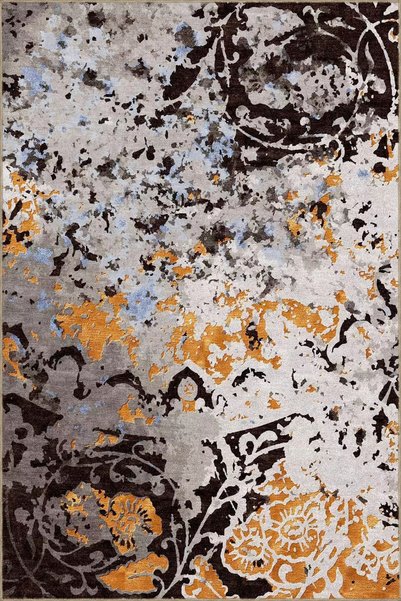 Rugs Modern Halı سجادة ديكور منقوشة مخططة حديثة باللون الأسود miravip897