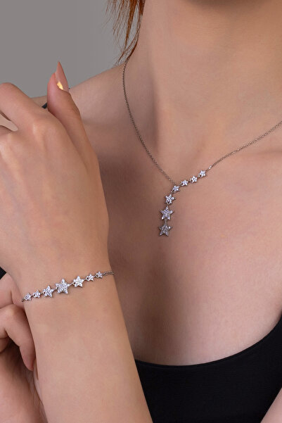 goldberia Özel Tasarım Yıldızlar Kolye ve Bileklik Kombin