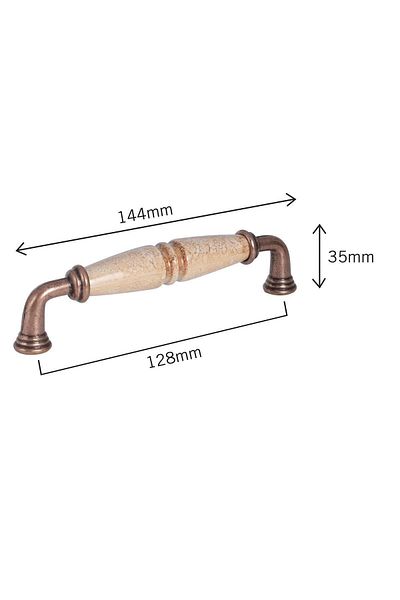 Porcellana Perla Porcelain Handle Cabinet Drawer Furniture Kitchen Children's Handle Pearl 128 Brown -stk0053