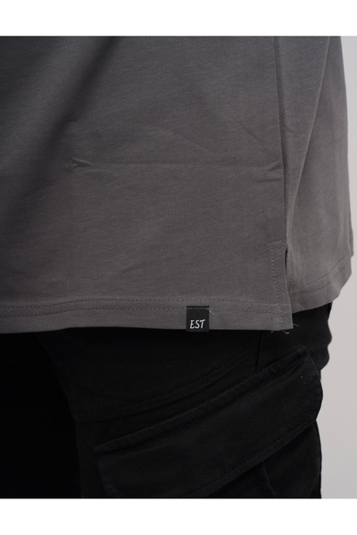 Est Estola Ανδρικό υπερμεγέθη Basic απλό μπλουζάκι 100% βαμβακερό ύφασμα με λαιμόκοψη