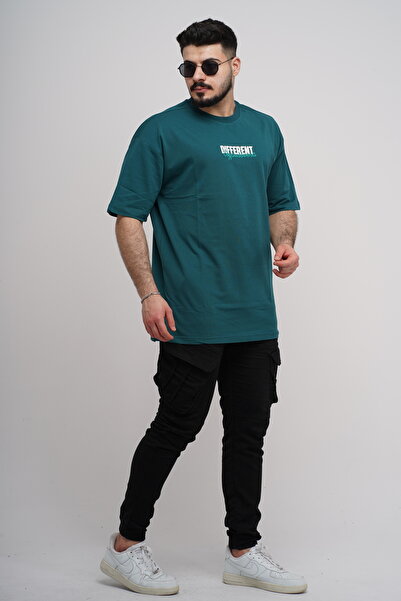 Est Estola Ανδρικό μπλουζάκι Over Size 100% βαμβακερό ύφασμα με χοντρή υφή Crew λαιμόκοψη