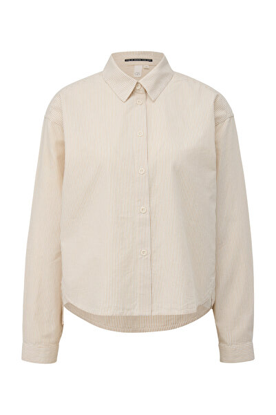 QS by s.Oliver Gestreiftes Baumwollhemd
