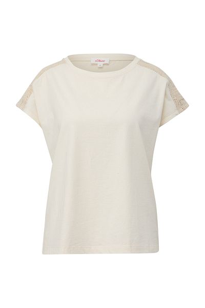 s.Oliver T-Shirt mit Häkelspitzen-Einsatz