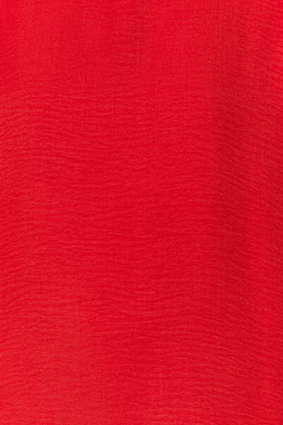 Trendyol Collection Piros, egyenes szabású mini szőtt ruha TWOSS24EL00765