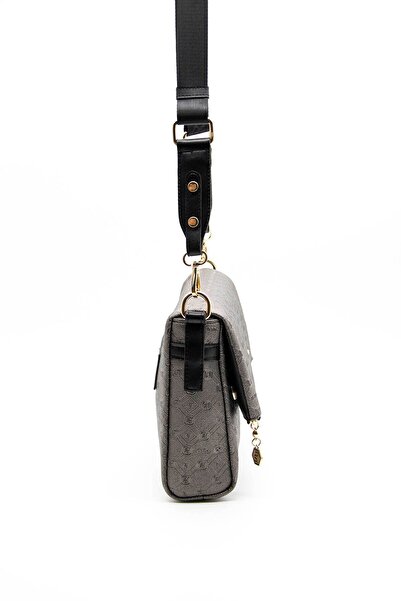 Silver Polo Geantă neagră pentru femei Sp963 - Argintiu și Polo Platinum