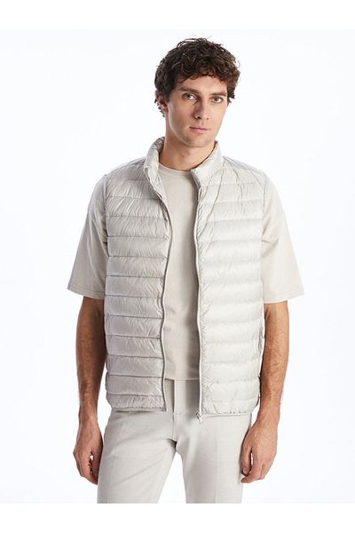 LC Waikiki Men's Puffer Vest - Standard Fit, Stand Collar