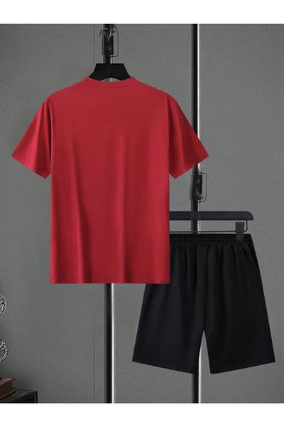 Revasser Σετ μπλουζάκι Unisex Γυναικείο/Ανδρικό ριγέ προσαρμοσμένο εμπριμέ σορτς