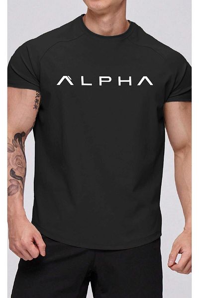 GHASSY CO. Ghassy Co. Tricou din Jersey Alpha Sports Reglan Oval Cut pentru bărbați