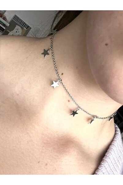 LE&DA Accessory قلادة Y2k من الفولاذ متعدد النجوم