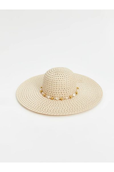 LC Waikiki Lcw Accessories Dark Beige Women's Straw Fedora Hat