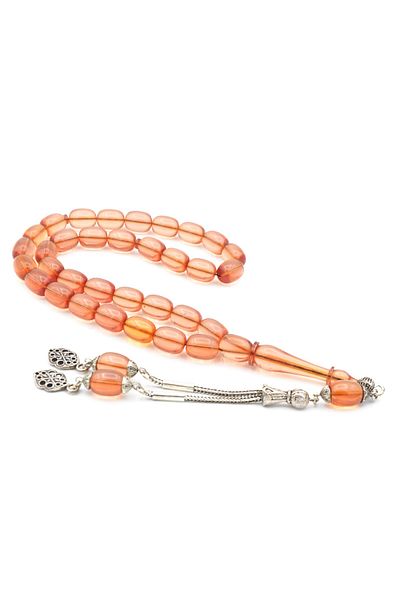 Murty99 Ανοιχτό ροζ 0,6 Delim Capsule Tasbih - Διαφανές, Κεχριμπάρι