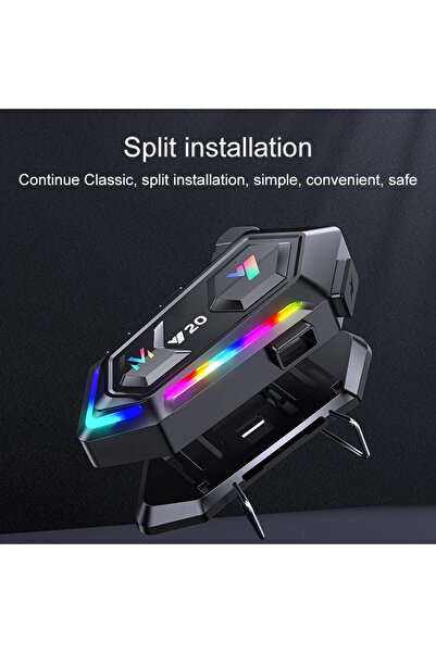 DYNEGO BT22 Y20 Motosiklet Bluetooth Kulaklık 5.3 Çağrı Gürültü Önleyici Rgb Işık Su Geçirmez Kask Kulaklık