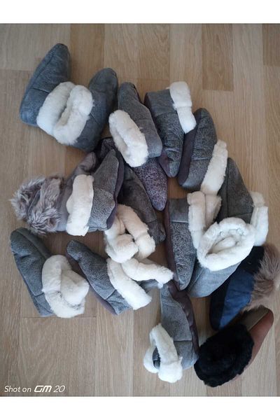 hoaryage Γούνα εσωτερικά Γνήσια μποτάκια Lambskin Home Παπούτσια, Παντόφλες