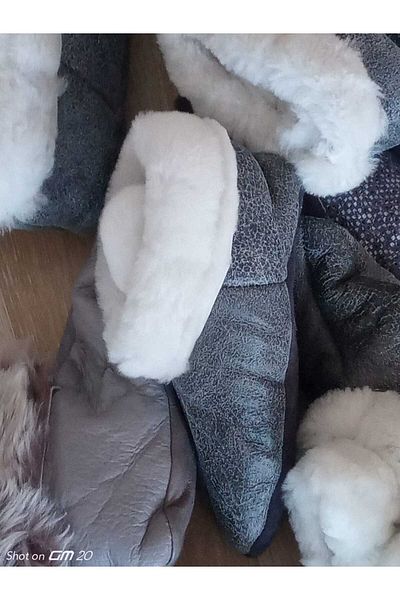 hoaryage Γούνα εσωτερικά Γνήσια μποτάκια Lambskin Home Παπούτσια, Παντόφλες