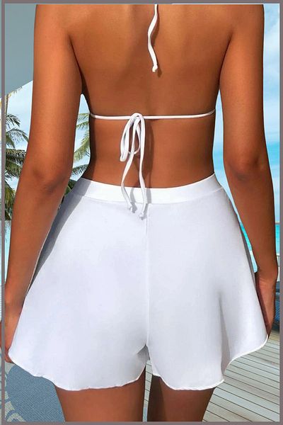 missmaral Γυναικεία σορτς πισίνας White Sea Look Slit Stylish Model (Bikini Slip Inside) 1100