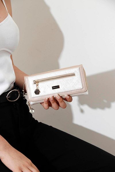 Silver Polo S.nut Sp846 - Silver Polo Pearl Women's Wallet and Card Holder