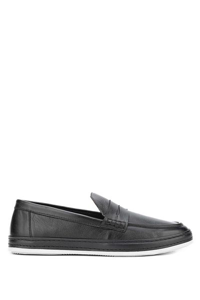 Tamer Tanca Genuine Leather Black Men's Loafer Shoes
