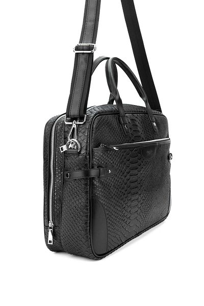 Tamer Tanca Men's Black Vegan Briefcase