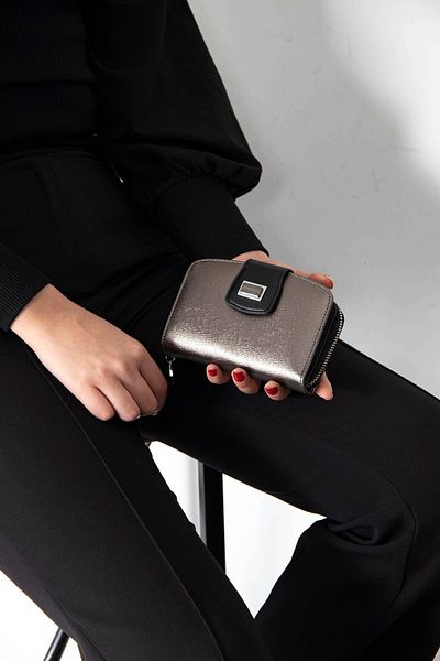 Silver Polo Silver & Polo Platinum - Black Sp874 Women's Wallet & Card Holder