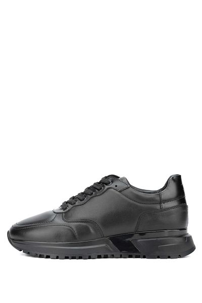 Tamer Tanca Genuine Leather Men's Black Sneakers - Sports Shoes