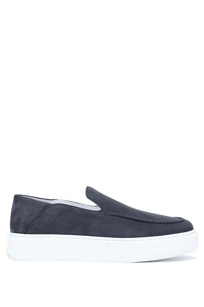 Tamer Tanca Genuine Leather Black Nubuck Men's Loafer