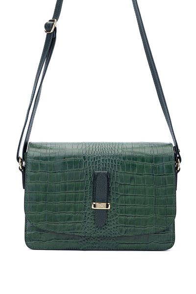 Tamer Tanca Green Genuine Leather Women's Messenger Bag