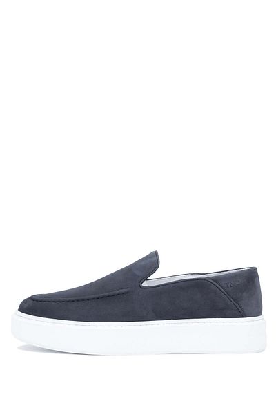 Tamer Tanca Genuine Leather Black Nubuck Men's Loafer